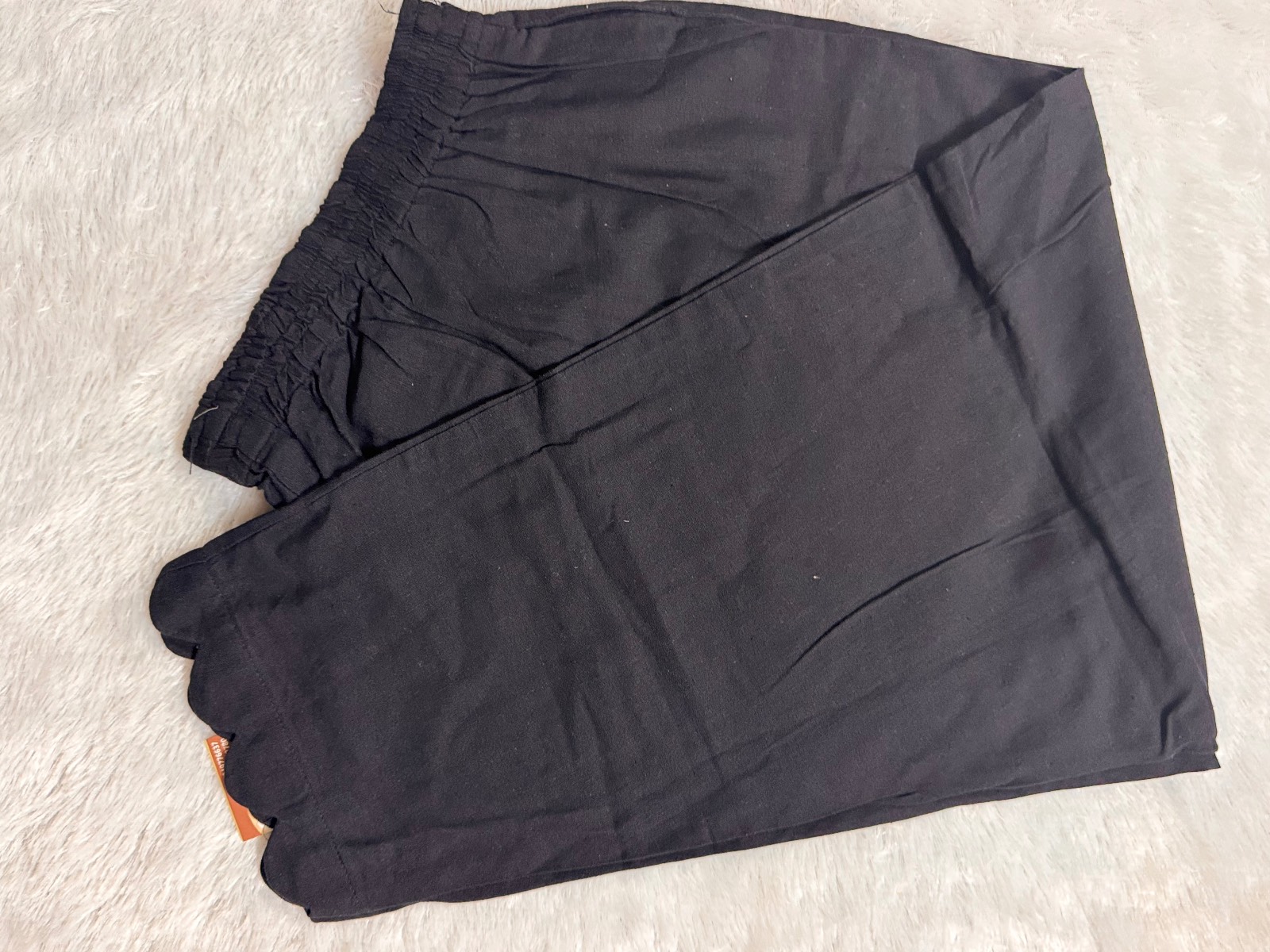 Black pure cotton pant cut work